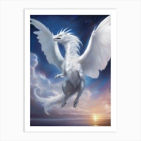 White Dragon Art Print