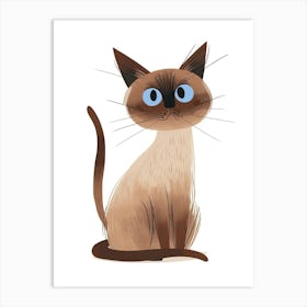 Burmese Cat Clipart Illustration 4 Art Print