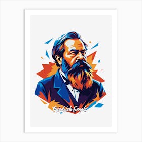 Friedrich Engels 01 Portrait WPAP Pop Art Art Print