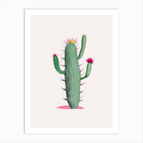 Turk S Head Cactus Minimal Line Drawing Art Print
