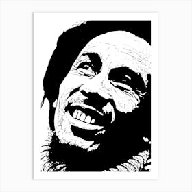 Silhouette Bob Marley Art Print