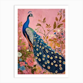 Floral Animal Painting Peacock 4 Art Print