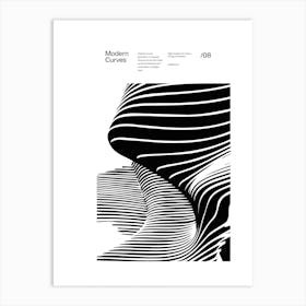 Modern Curves 08, Modern Architecture Design Poster, minimalist interior wall decor Art Print