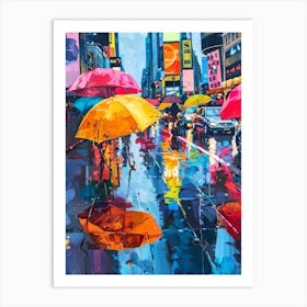 Times Square Rain Art Print