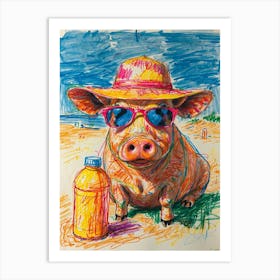 Pig In Sunglasses Art Print