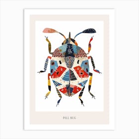 Colourful Insect Illustration Pill Bug 3 Poster Art Print