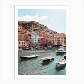 Camogli Liguria Boats | Italy travel houses Art Print