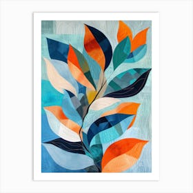 Leaves Of Blue And Orange Art Print