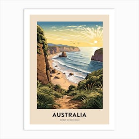 Great Ocean Walk Australia 2 Vintage Hiking Travel Poster Art Print