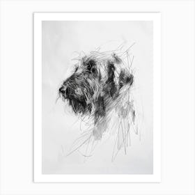 Briard Dog Charcoal Line 2 Art Print