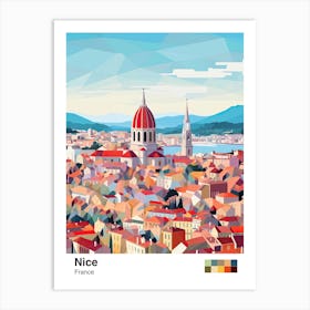 Nice, France, Geometric Illustration 4 Poster Art Print