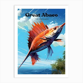 Great Abaco The Bahamas Island Modern Travel Illustration Art Print