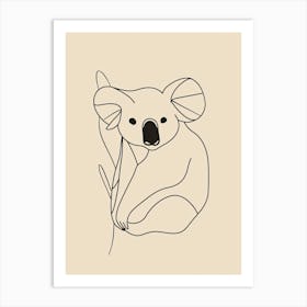 Koala - Boho, Line Art Art Print