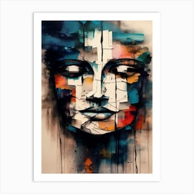 Face Abstract Painting Art Print