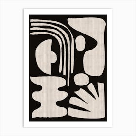 Abstract Mid-Century Modern Black and White Composition Art Print