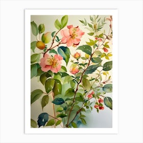 Watercolor Of Flowers Art Print