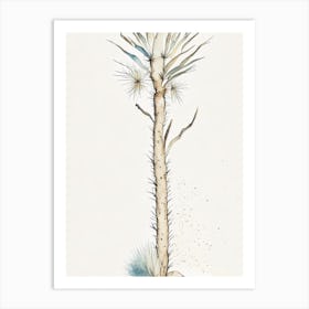Silver Torch Joshua Tree Minimilist Watercolour  (4) Art Print