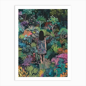 In The Garden Colourful 2 Art Print