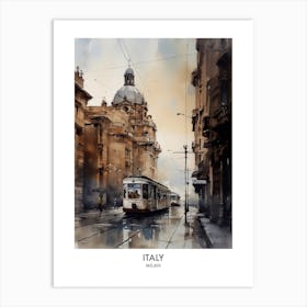 Milan, Italy 5 Watercolor Travel Poster Art Print