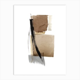 Watercolor Abstract Beige No 645b Art Print