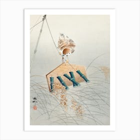 Ring Sparrow On Scarecrow (1900 1930), Ohara Koson Art Print