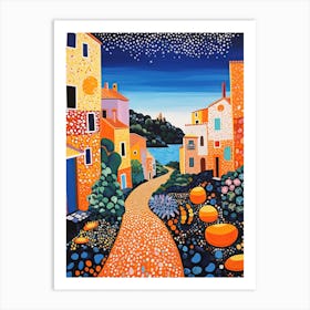 Sorrento, Italy, Illustration In The Style Of Pop Art 1 Art Print