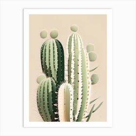 Trichocereus Cactus Neutral Abstract 2 Art Print