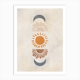 Sun And Moon Canvas Print Art Print