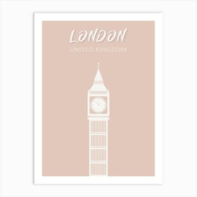 Pink London Big Ben Print Art Print