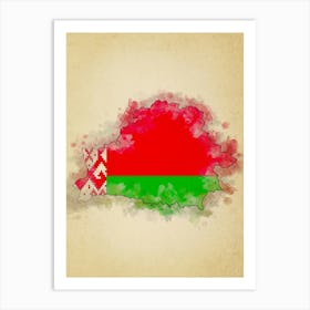 Belarus Flag Vintage Art Print