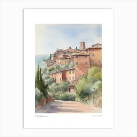 Montepulciano, Tuscany, Italy 1 Watercolour Travel Poster Art Print