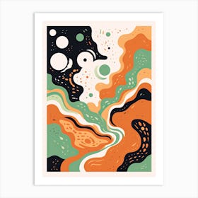 Serene Spectra; Abstract Vintage Risograph Hues Art Print