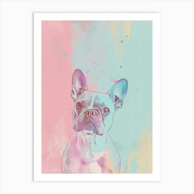 French Bulldog Pastel Line Painting Art Print