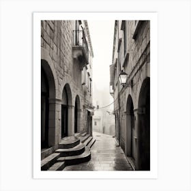 Dubrovnik, Croatia, Mediterranean Black And White Photography Analogue 4 Art Print
