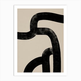 Abstract Black Lines 04 Art Print