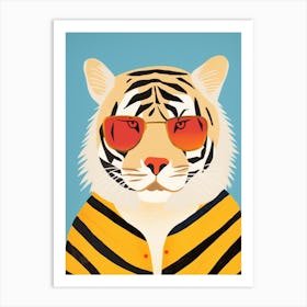 Little Siberian Tiger 2 Wearing Sunglasses Art Print