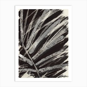 Black And White Silver Leaf Ink Art Print