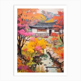 Autumn Gardens Painting The Garden Of Morning Calm South Korea 2 Art Print