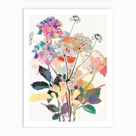 Queen Anne S Lace 1 Collage Flower Bouquet Art Print