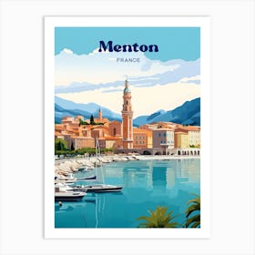 Menton France Summer Travel Illustration Art Print