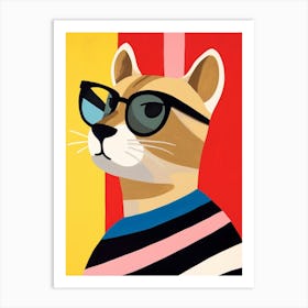 Little Puma 1 Wearing Sunglasses Art Print