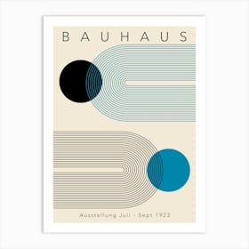 Blue Geometric Bauhaus Art Print