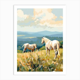 Horses Painting In Blue Ridge Mountains Virginia, Usa 3 Art Print