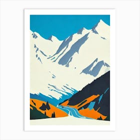 Stubaier Gletscher 2, Austria Midcentury Vintage Skiing Poster Art Print