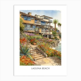 Laguna Beach Watercolor 2travel Poster Art Print