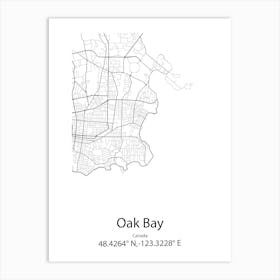 Oak Bay,Canada Minimalist Map Art Print