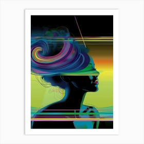 Portrait of a woman, psychedelic, artwork print. "Psychic Phenomena" Art Print