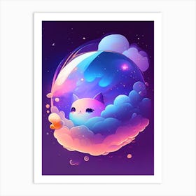 Nebula Kawaii Kids Space Art Print