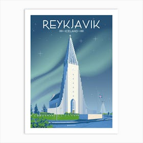 Reykjavik Iceland |Hallgrímskirkja Art Print