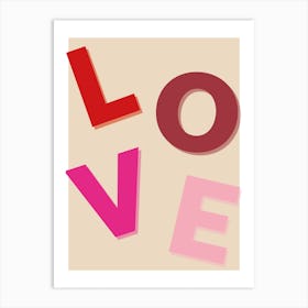 Falling Love Typography Art Print